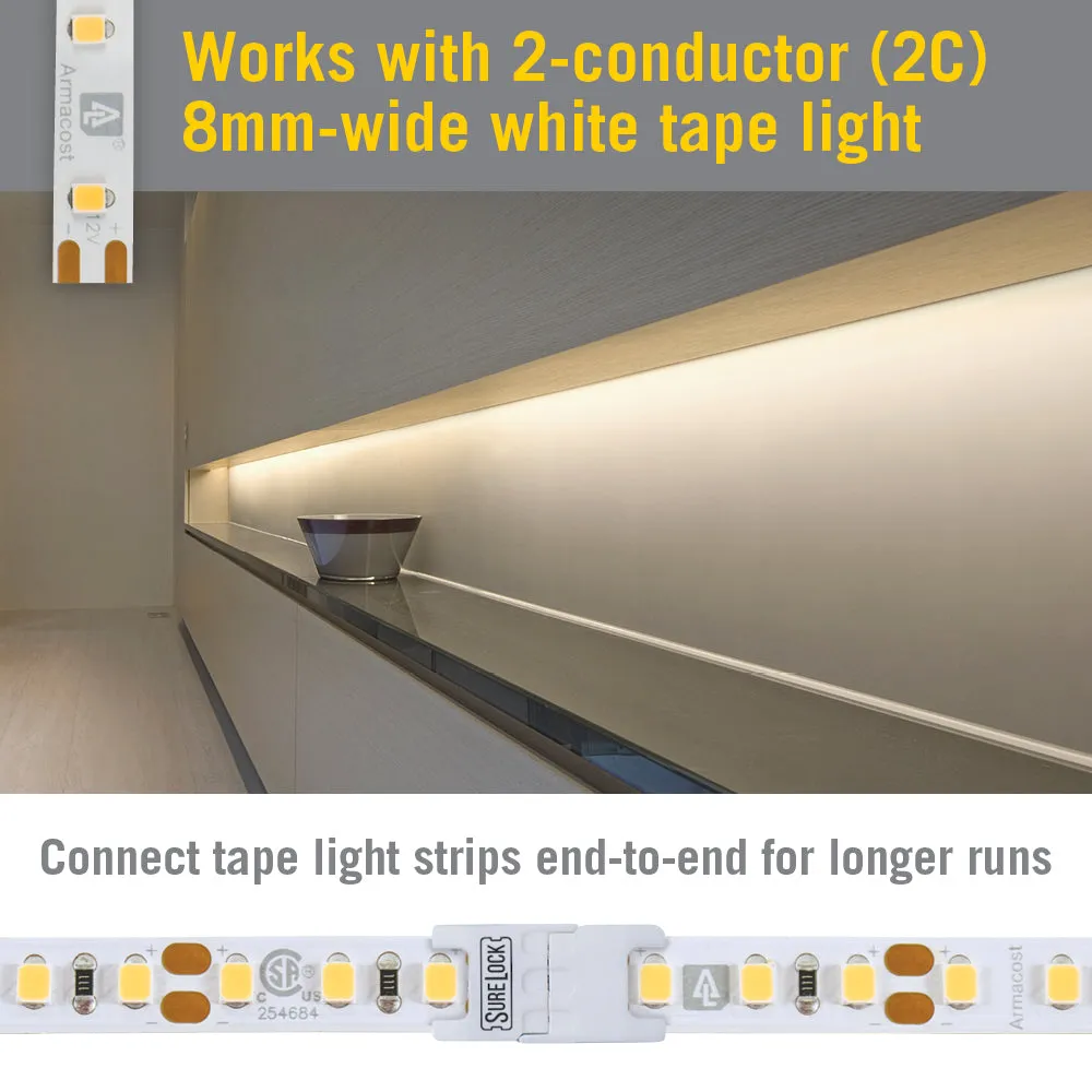 SureLock 2 Pin LED Strip Light Splice Connectors