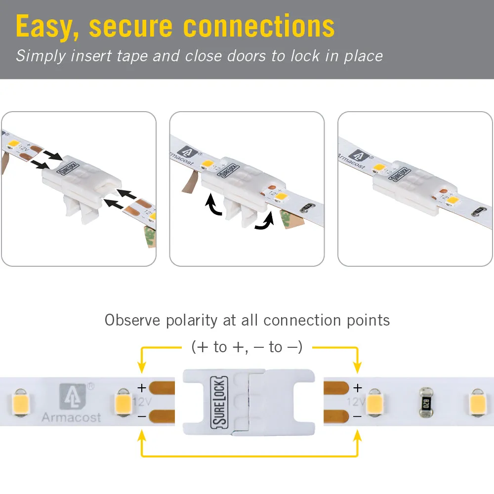 SureLock 2 Pin LED Strip Light Splice Connectors