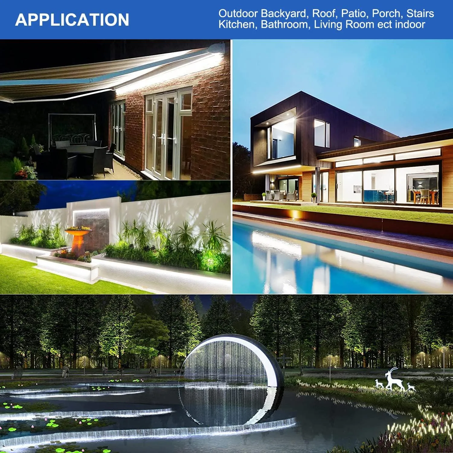 UL-Listed Outdoor LED Strip Lights, 16.4ft 5700K COB Lights Strip 528LEDS/m 24V, IP67 Waterproof