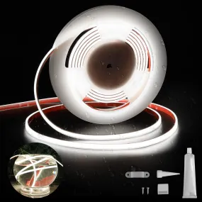 UL-Listed Outdoor LED Strip Lights, 16.4ft 5700K COB Lights Strip 528LEDS/m 24V, IP67 Waterproof