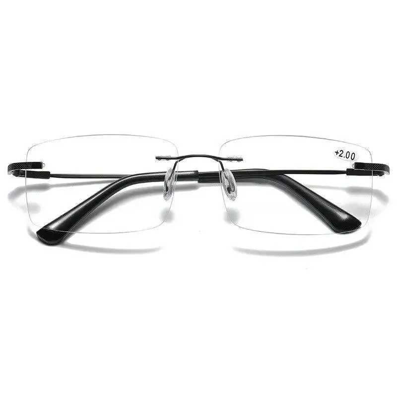 Ultra-light Anti-Blue Light Rimless Automatic Photochromic Multi-focal Reading Glasses
