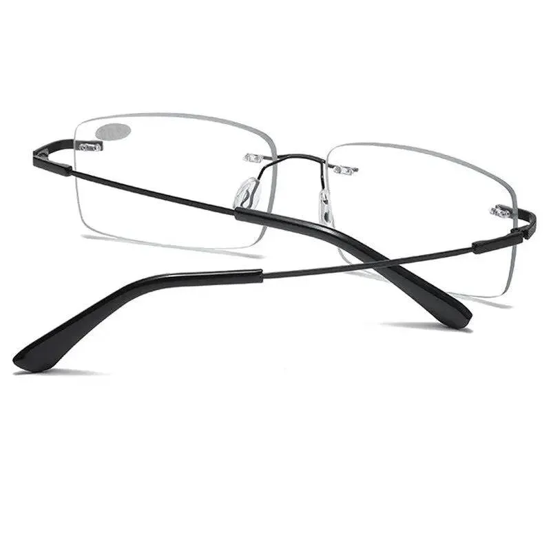 Ultra-light Anti-Blue Light Rimless Automatic Photochromic Multi-focal Reading Glasses