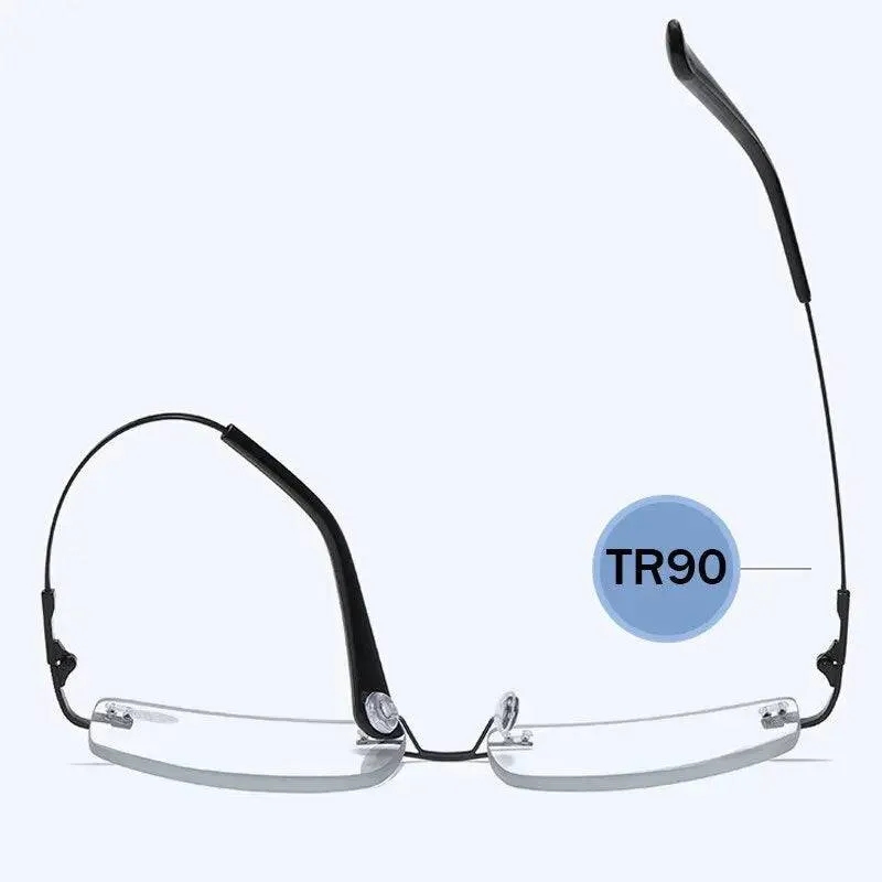 Ultra-light Anti-Blue Light Rimless Automatic Photochromic Multi-focal Reading Glasses