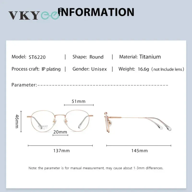 Vicky Unisex Full Rim Round Titanium Reading Glasses St6220