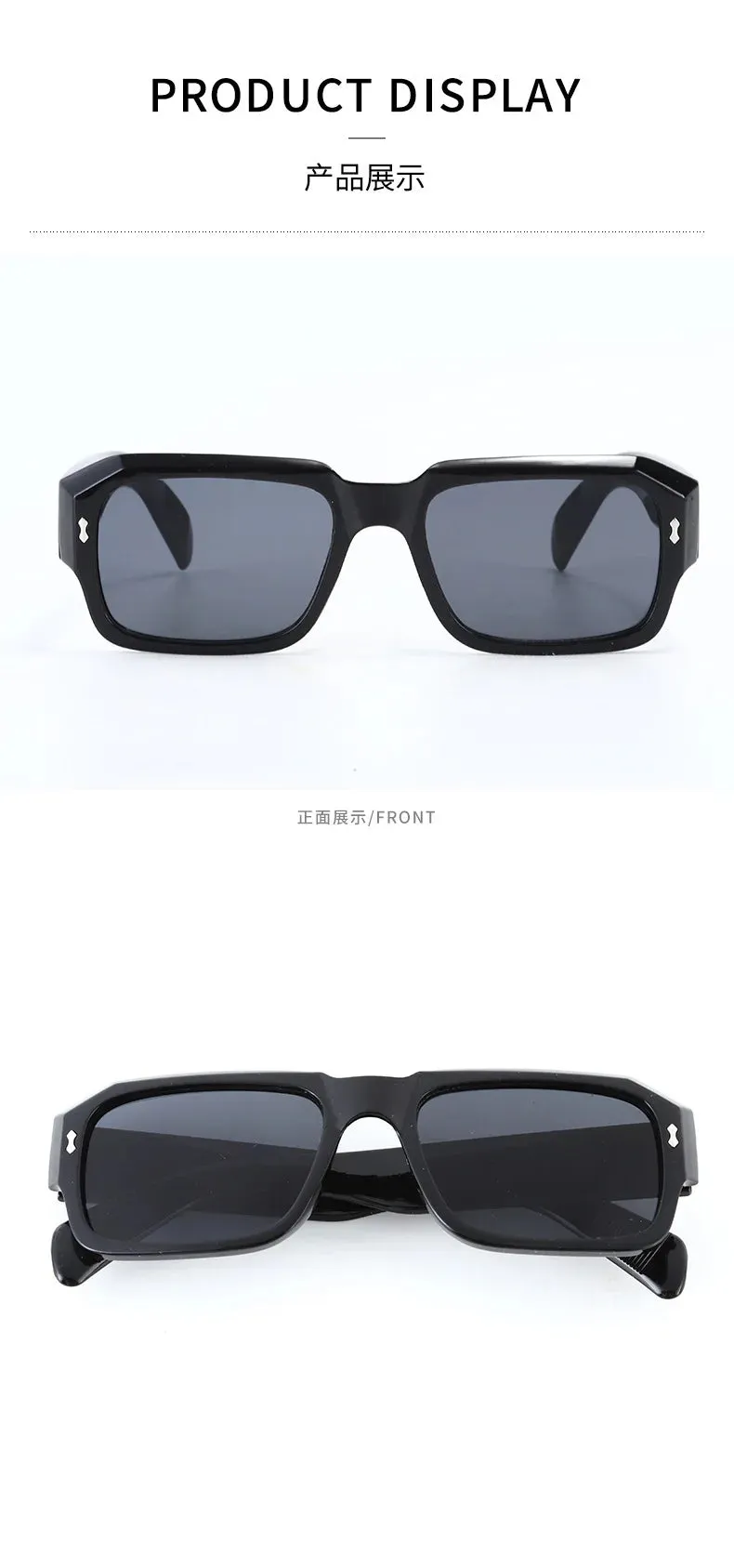 Vintage Square Sunglasses Men Women Brand Designer Sun Glasses Fashion Trendy Eyewear Black Shades Gradient Glasses UV400