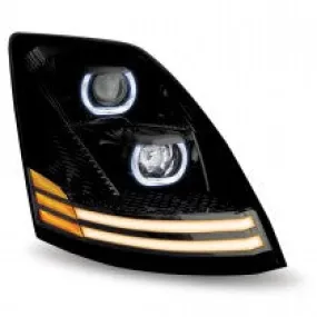 Volvo VNL LED Projector Headlight Assembly with LED Strips