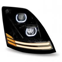 Volvo VNL LED Projector Headlight Assembly with LED Strips