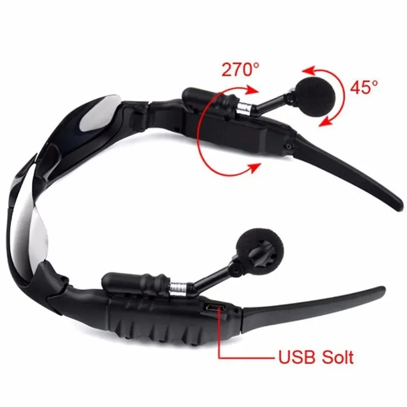 Wireless Stereo Headphones With Microphone Cycling Sports Polarized glasses,