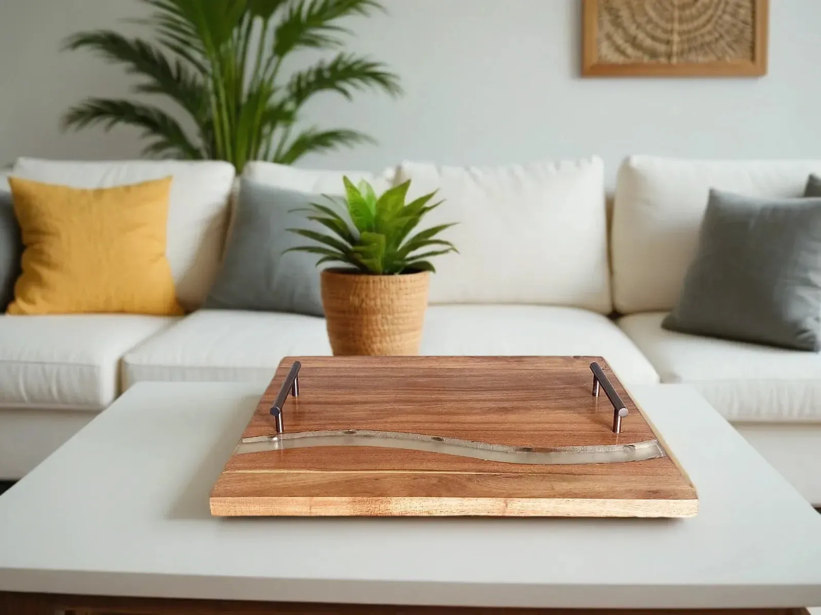 Wooden Serving Tray Acacia Wood Tray With Handles