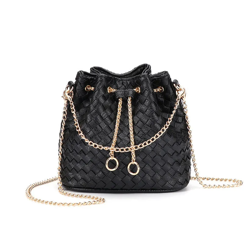 Woven Bucket Mini Crossbody Bag