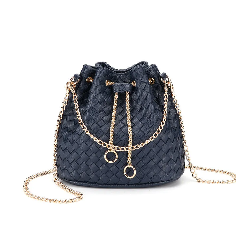 Woven Bucket Mini Crossbody Bag