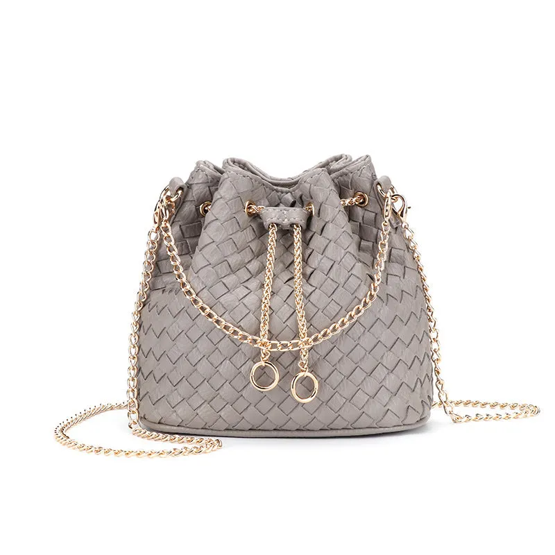 Woven Bucket Mini Crossbody Bag