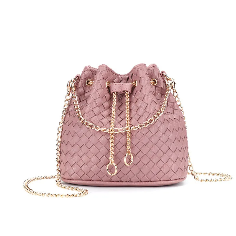 Woven Bucket Mini Crossbody Bag