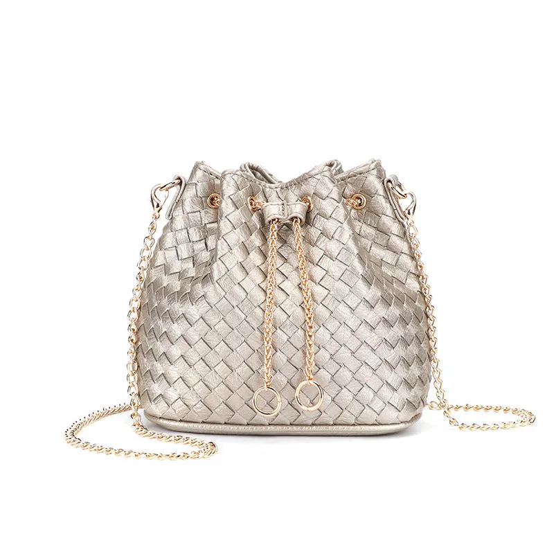 Woven Bucket Mini Crossbody Bag