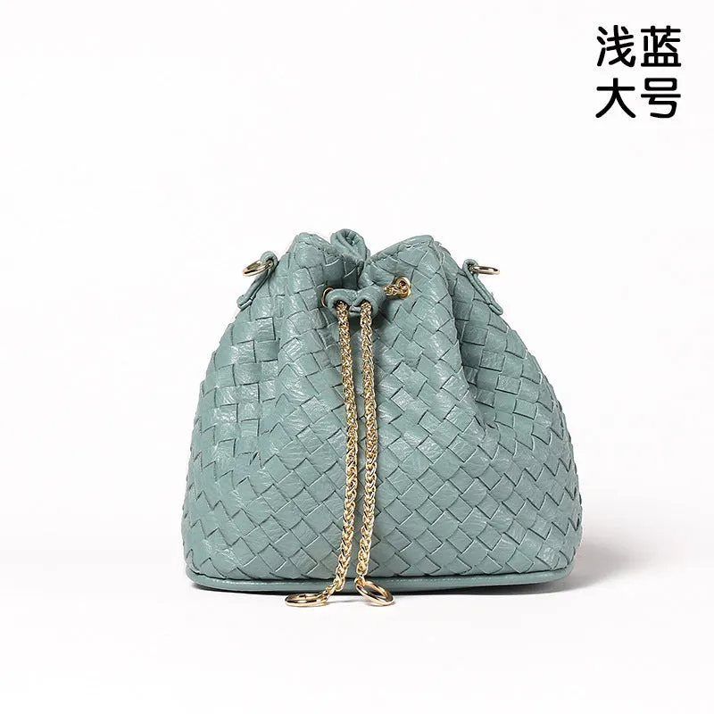 Woven Bucket Mini Crossbody Bag