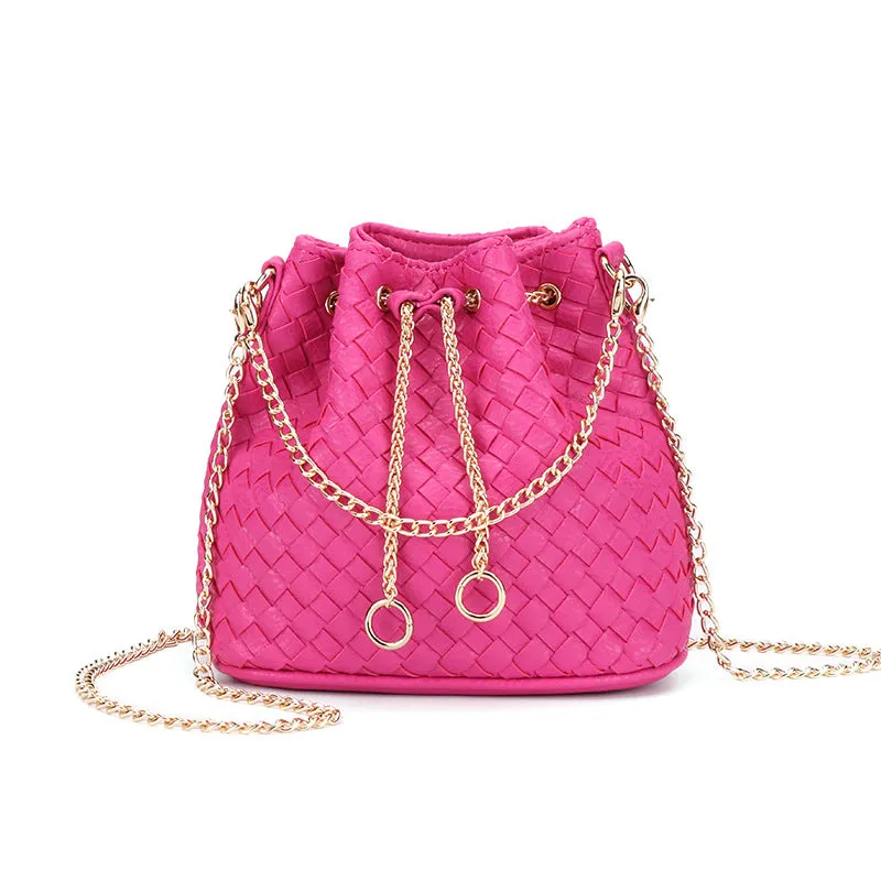 Woven Bucket Mini Crossbody Bag