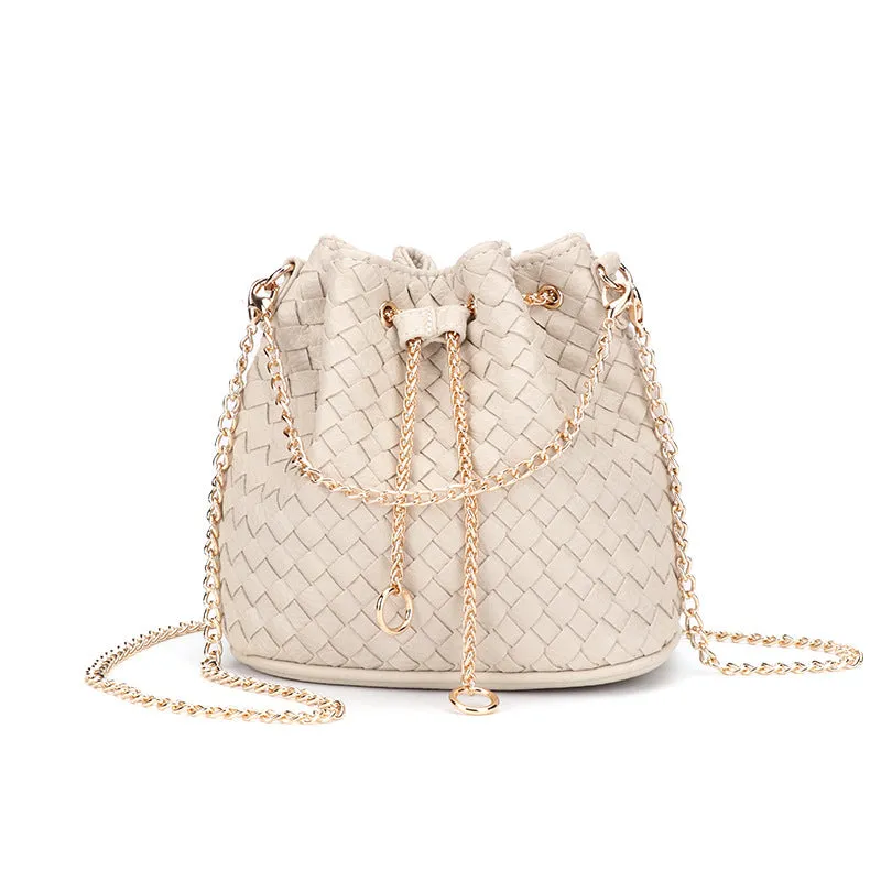 Woven Bucket Mini Crossbody Bag