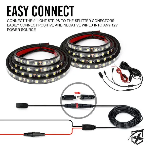 Xprite Spire Series LED Truck Bed Light Strips - Blue / Pink / Red / White