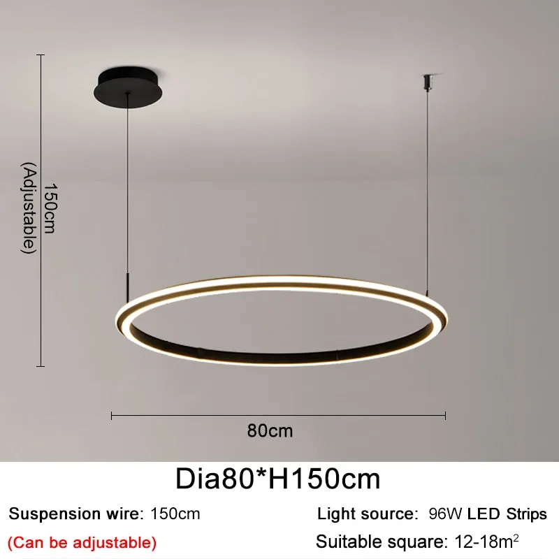 YLK Ring modern LED chandelier acrylic luxury home decor hang light fixture
