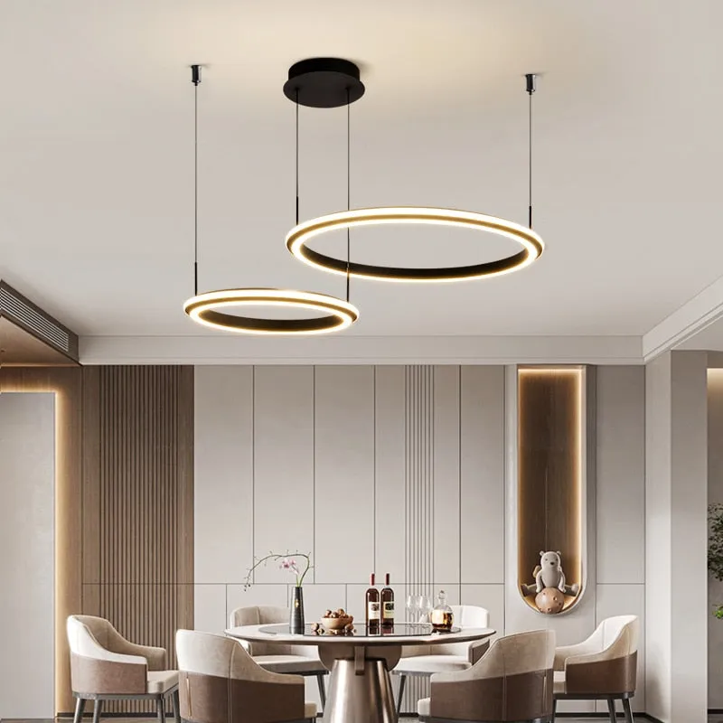 YLK Ring modern LED chandelier acrylic luxury home decor hang light fixture