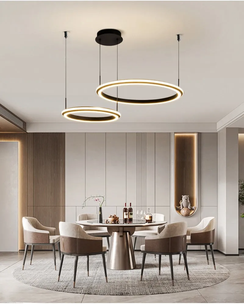 YLK Ring modern LED chandelier acrylic luxury home decor hang light fixture
