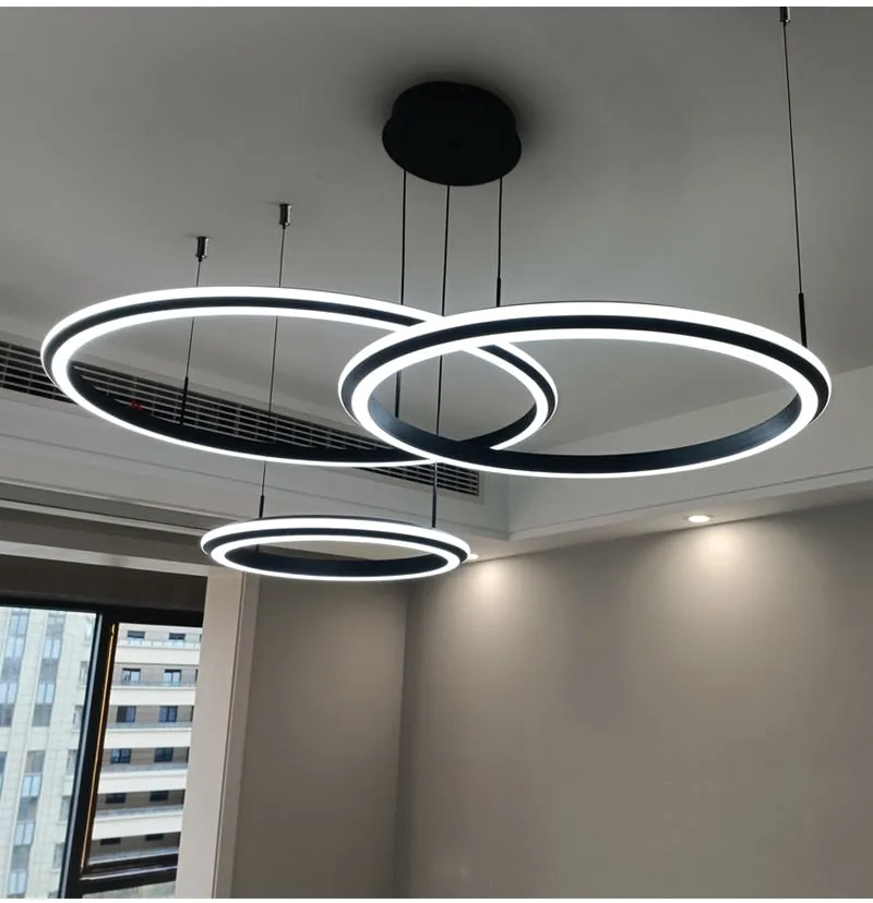 YLK Ring modern LED chandelier acrylic luxury home decor hang light fixture