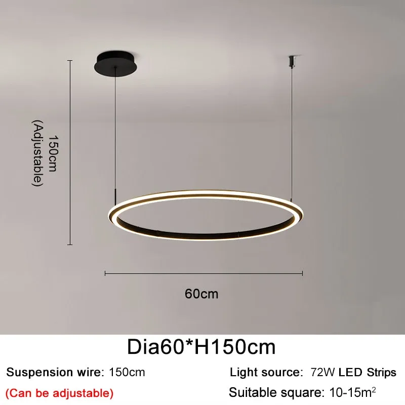 YLK Ring modern LED chandelier acrylic luxury home decor hang light fixture