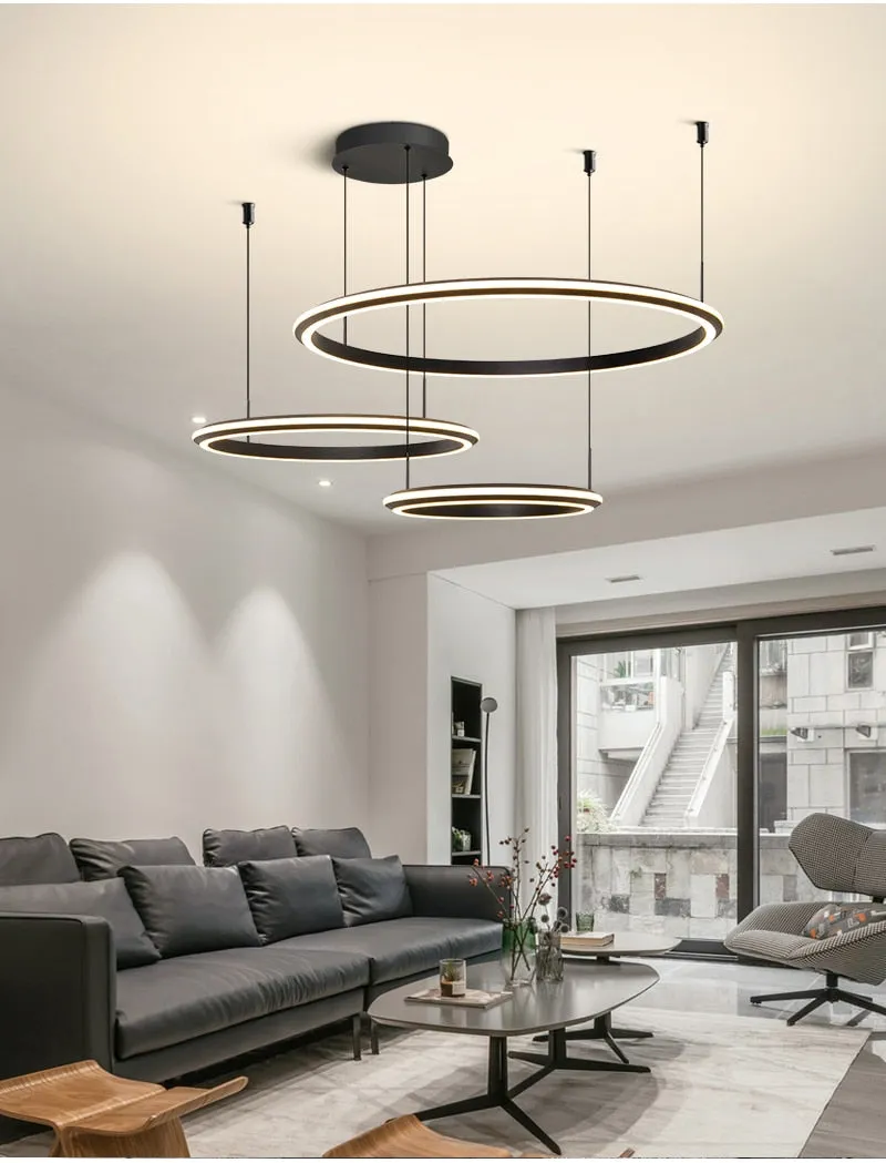 YLK Ring modern LED chandelier acrylic luxury home decor hang light fixture