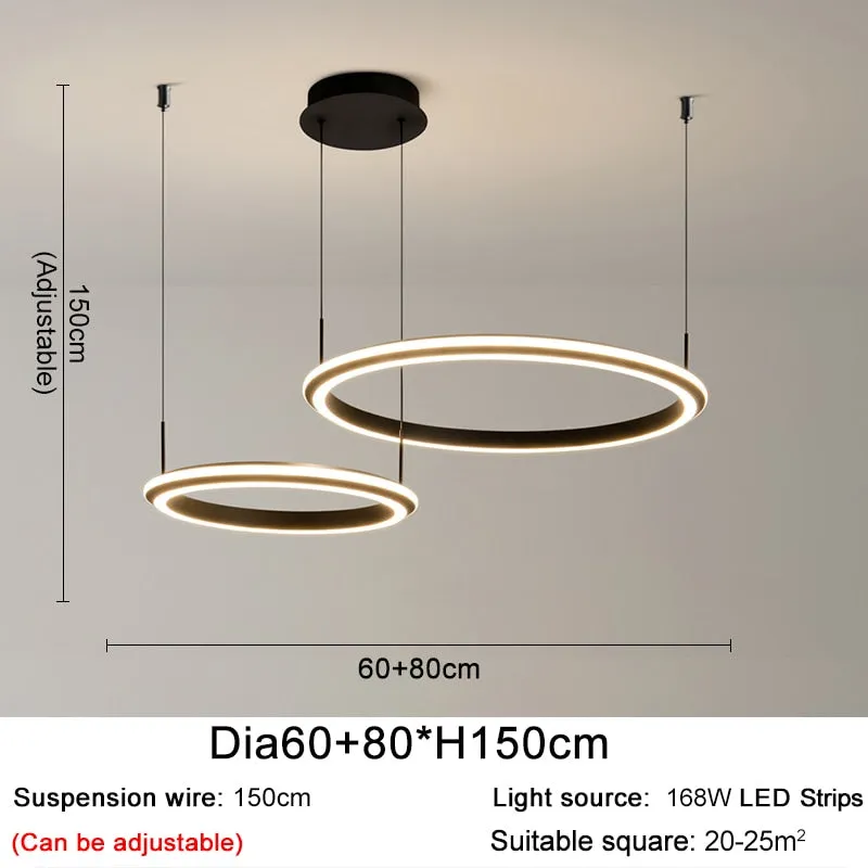 YLK Ring modern LED chandelier acrylic luxury home decor hang light fixture