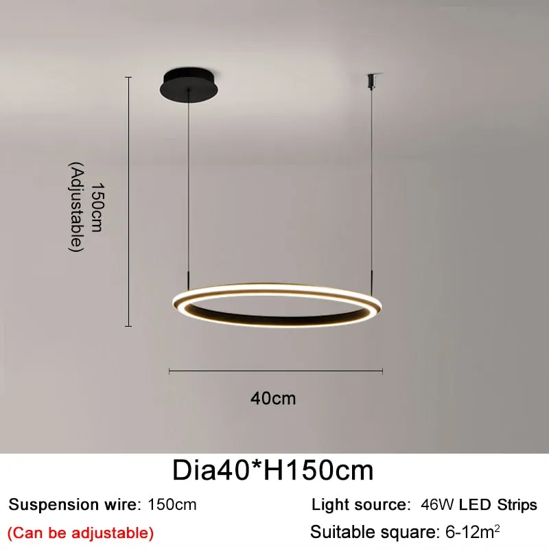 YLK Ring modern LED chandelier acrylic luxury home decor hang light fixture