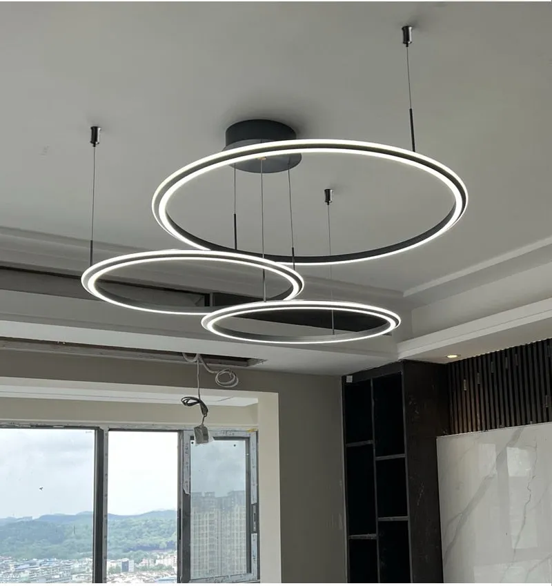 YLK Ring modern LED chandelier acrylic luxury home decor hang light fixture