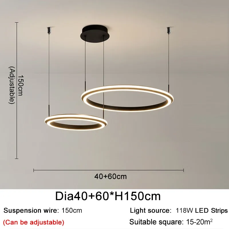 YLK Ring modern LED chandelier acrylic luxury home decor hang light fixture