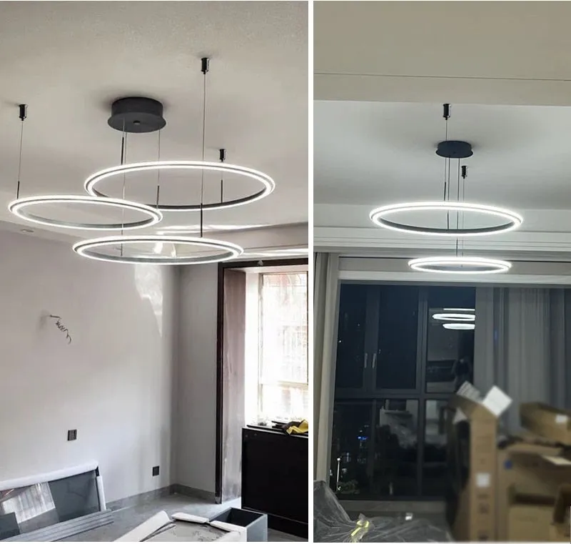 YLK Ring modern LED chandelier acrylic luxury home decor hang light fixture