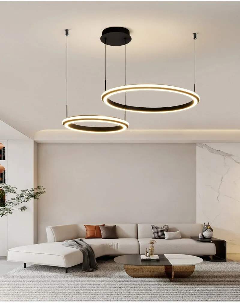 YLK Ring modern LED chandelier acrylic luxury home decor hang light fixture