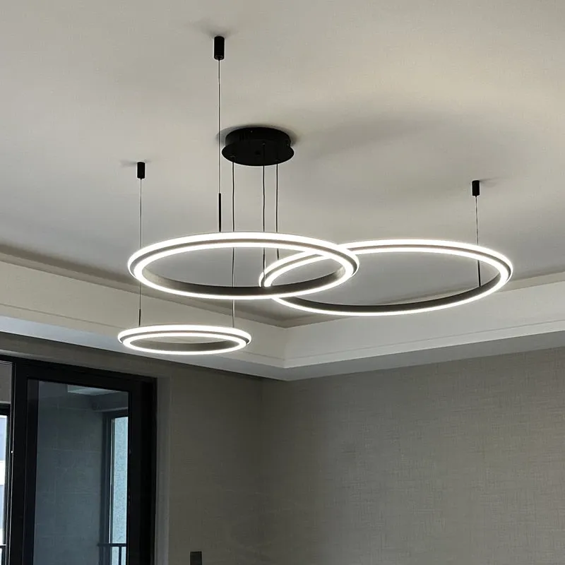 YLK Ring modern LED chandelier acrylic luxury home decor hang light fixture