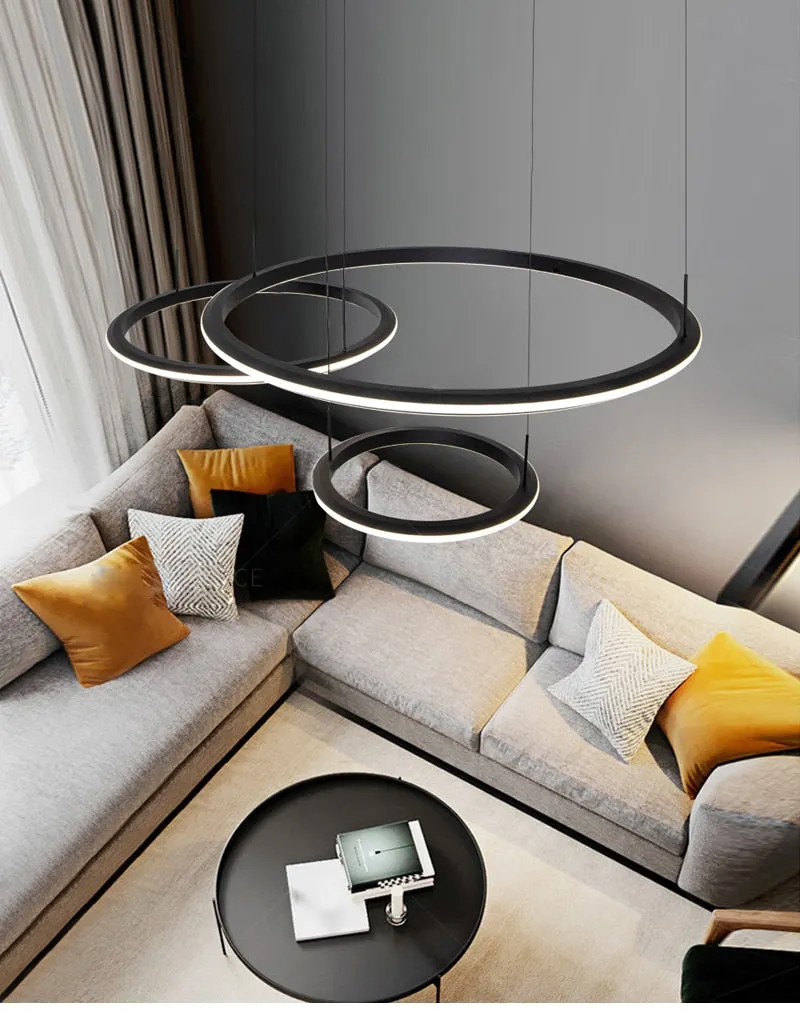 YLK Ring modern LED chandelier acrylic luxury home decor hang light fixture